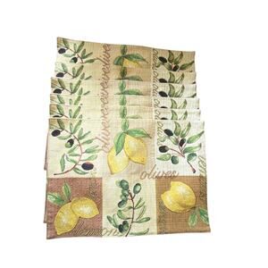 Vintage Set of 6 Place Mats Heavy Duty Fall Colors 19" X 14"